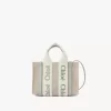 Mini sac cabas Woody en lin et cuir Mini sac cabas Woody en lin et cuir