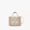 Mini sac cabas Woody en lin et cuir Mini sac cabas Woody en lin et cuir