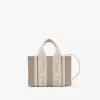 Mini sac cabas Woody en lin et cuir Mini sac cabas Woody en lin et cuir