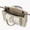 Mini sac cabas Woody en lin et cuir