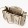 Mini sac cabas Woody en lin et cuir Mini sac cabas Woody en lin et cuir