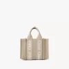 Mini sac cabas Woody en lin et cuir Mini sac cabas Woody en lin et cuir