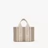 Mini sac cabas Woody en lin et cuir Mini sac cabas Woody en lin et cuir