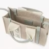 Mini sac cabas Woody en lin et cuir Mini sac cabas Woody en lin et cuir