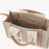 Mini sac cabas Woody en lin et cuir Mini sac cabas Woody en lin et cuir