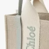 Mini sac cabas Woody en lin et cuir Mini sac cabas Woody en lin et cuir