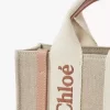 Mini sac cabas Woody en lin et cuir Mini sac cabas Woody en lin et cuir