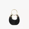 Mini sac hobo avec bracelet en perles en cuir suédé