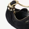 Mini sac hobo avec bracelet en perles en cuir suédé