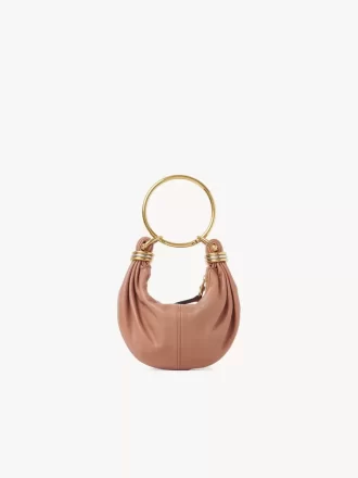 Mini sac Hobo Bracelet en cuir grainé