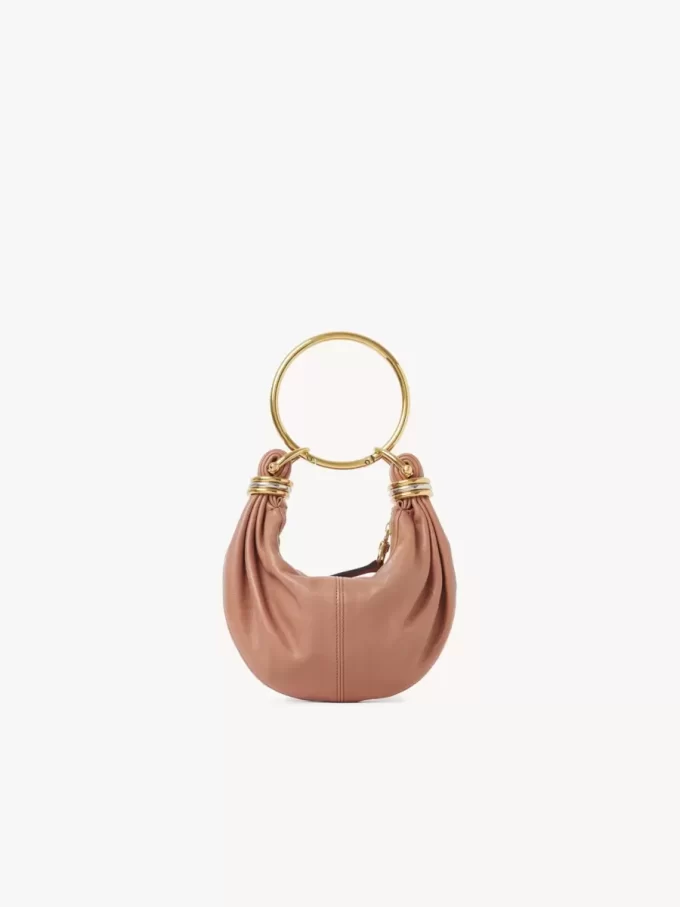 Mini sac Hobo Bracelet en cuir grainé