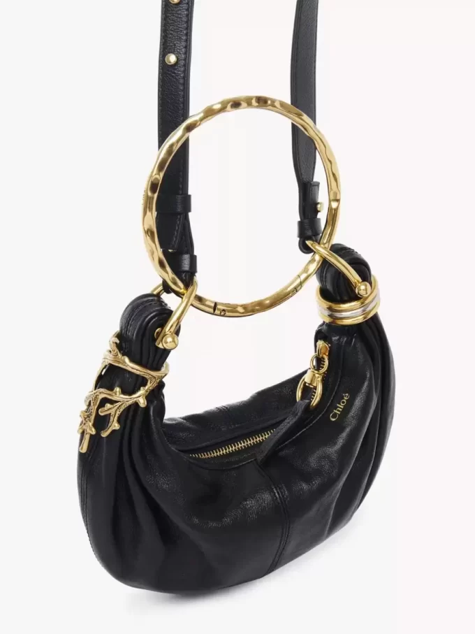 Mini sac Hobo Bracelet en cuir grainé Mini sac Hobo Bracelet en cuir grainé