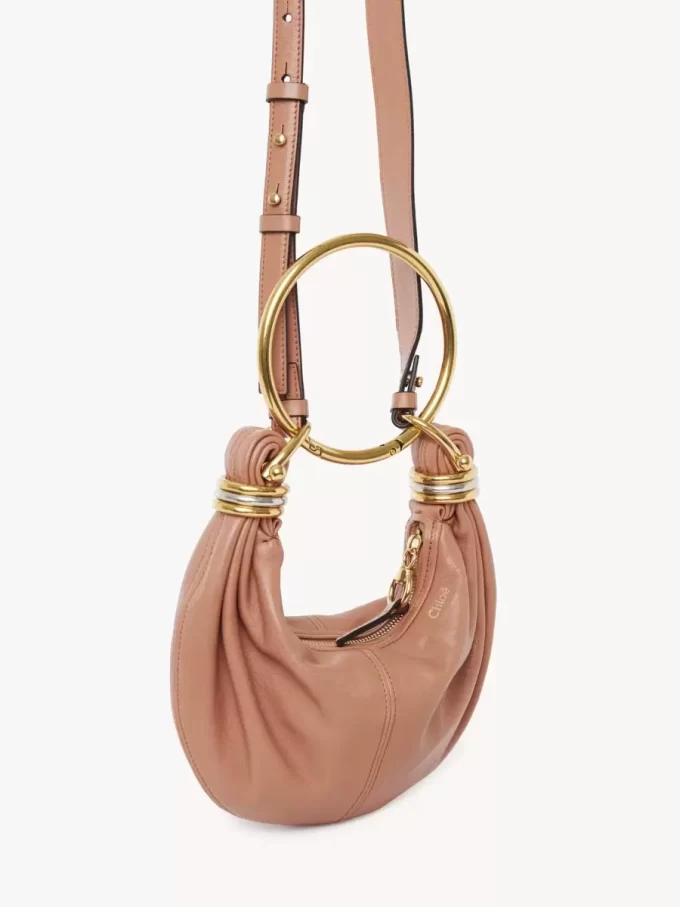 Mini sac Hobo Bracelet en cuir grainé