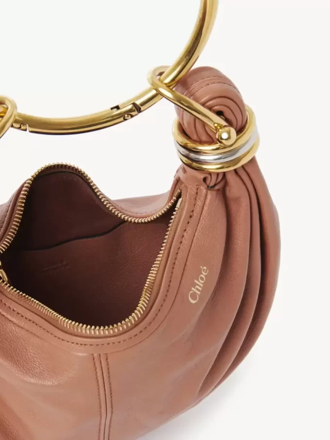 Mini sac Hobo Bracelet en cuir grainé
