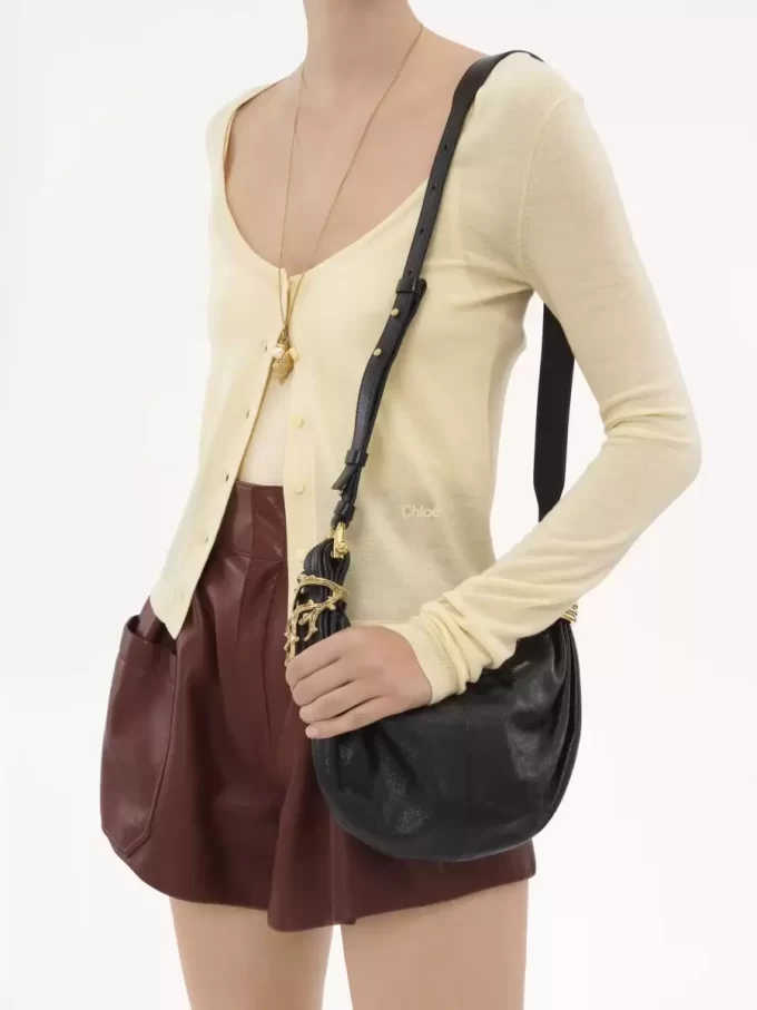 Mini sac Hobo Bracelet en cuir grainé Mini sac Hobo Bracelet en cuir grainé