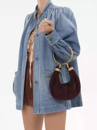 Mini sac hobo bracelet en cuir suédé