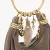 Mini sac hobo bracelet en cuir suédé Mini sac hobo bracelet en cuir suédé
