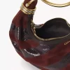 Mini sac hobo bracelet en cuir suédé et peau de serpent Mini sac hobo bracelet en cuir suédé et peau de serpent