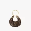 Mini sac hobo bracelet en peau lainée à imprimé léopard Mini sac hobo bracelet en peau lainée à imprimé léopard