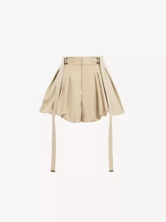 Mini short ballon en gabardine de coton