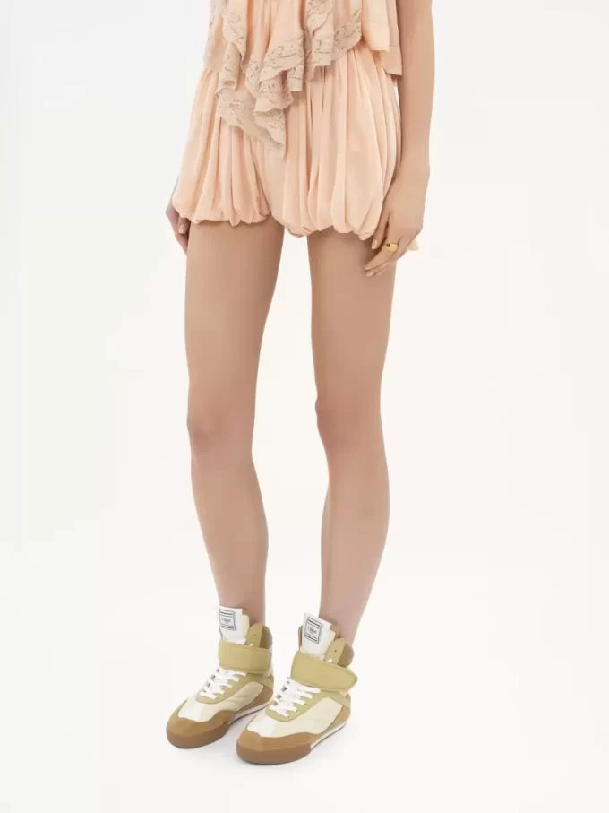 Mini short bloomer en charmeuse de soie Mini short bloomer en charmeuse de soie