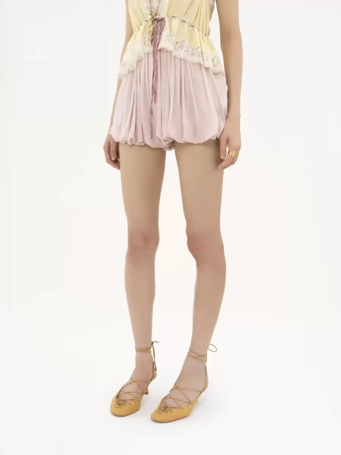Mini short bloomer en charmeuse de soie Mini short bloomer en charmeuse de soie
