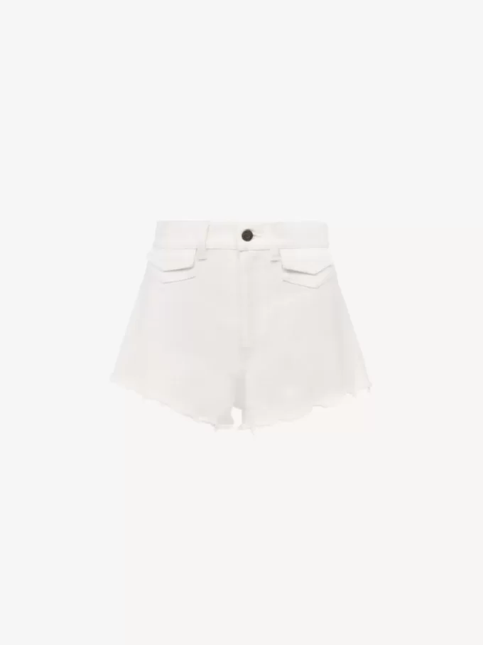 Mini short taille haute en denim Mini short taille haute en denim