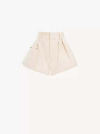 Mini short taille haute en toile de coton