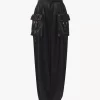 Pantalon cargo fluide en satin de soie Pantalon cargo fluide en satin de soie