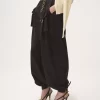 Pantalon cargo fluide en satin de soie Pantalon cargo fluide en satin de soie