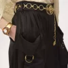 Pantalon cargo fluide en satin de soie Pantalon cargo fluide en satin de soie