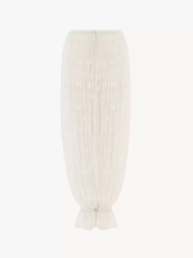 Pantalon à cordon en dentelle brodée Pantalon à cordon en dentelle brodée