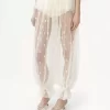 Pantalon à cordon en dentelle brodée Pantalon à cordon en dentelle brodée