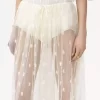 Pantalon à cordon en dentelle brodée Pantalon à cordon en dentelle brodée