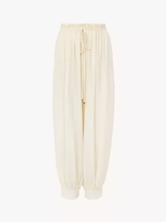 Pantalon court fluide en crêpe de Chine