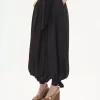 Pantalon fluide plissé en charmeuse de soie Pantalon fluide plissé en charmeuse de soie