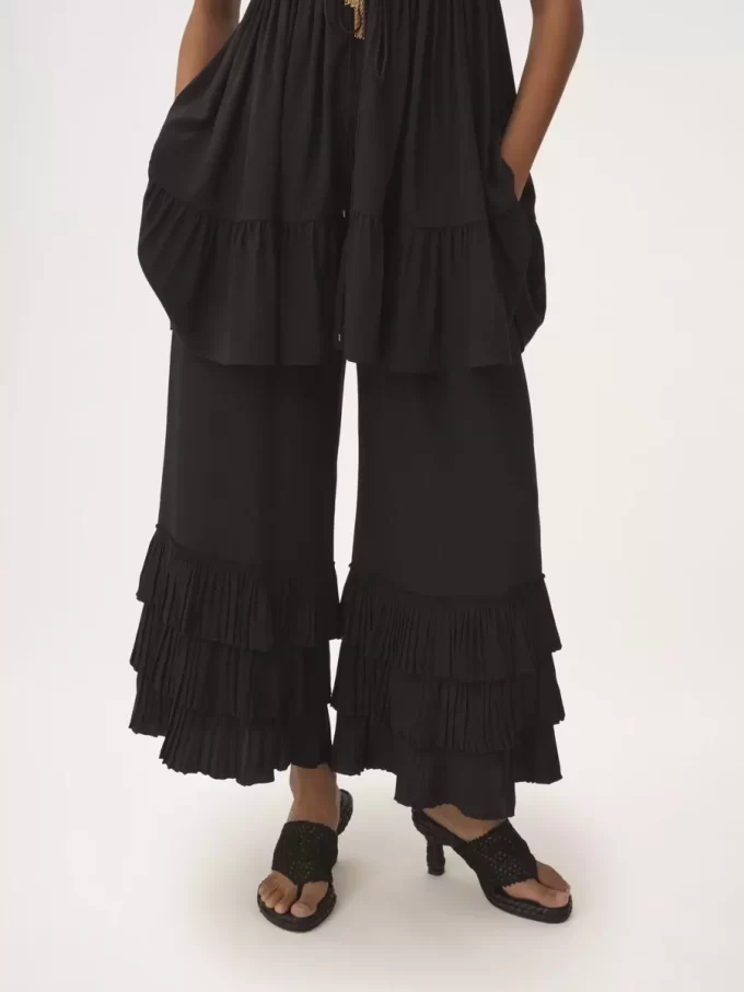 Pantalon large fluide en crêpe de Chine Pantalon large fluide en crêpe de Chine