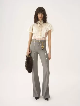 Pantalon sur mesure en laine chinée