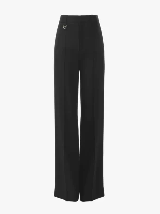 Pantalon tailleur garçon en laine grain de poudre
