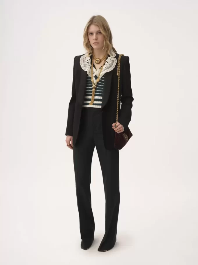 Pantalon tailleur garçon en laine grain de poudre Pantalon tailleur garçon en laine grain de poudre