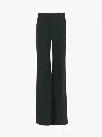 Pantalon tailleur évasé en crêpe de laine