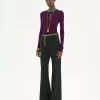 Pantalon tailleur évasé en crêpe de laine Pantalon tailleur évasé en crêpe de laine
