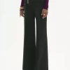 Pantalon tailleur évasé en crêpe de laine Pantalon tailleur évasé en crêpe de laine