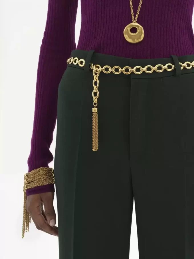 Pantalon tailleur évasé en crêpe de laine Pantalon tailleur évasé en crêpe de laine