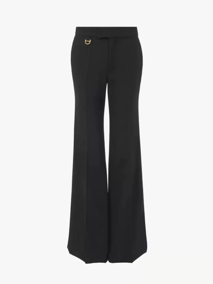 Pantalon tailleur évasé en gabardine de laine Pantalon tailleur évasé en gabardine de laine