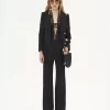 Pantalon tailleur évasé en gabardine de laine Pantalon tailleur évasé en gabardine de laine