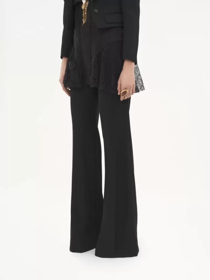Pantalon tailleur évasé en gabardine de laine Pantalon tailleur évasé en gabardine de laine