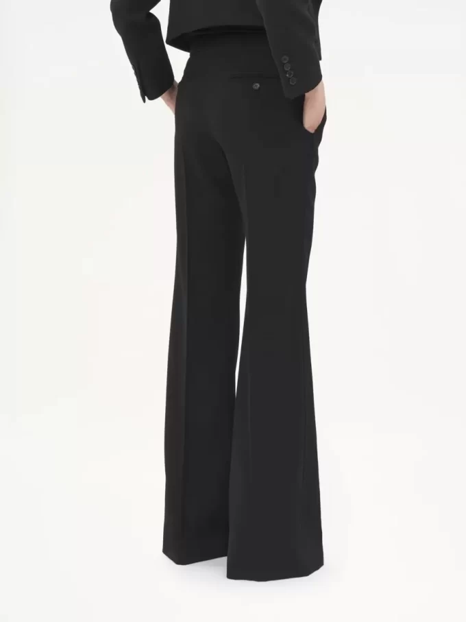 Pantalon tailleur évasé en gabardine de laine Pantalon tailleur évasé en gabardine de laine