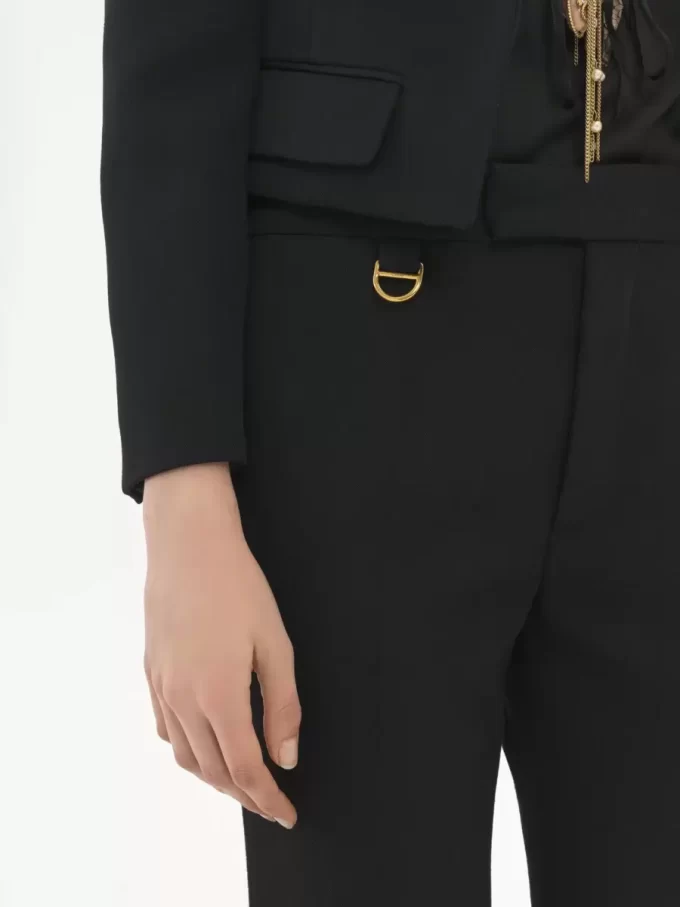 Pantalon tailleur évasé en gabardine de laine Pantalon tailleur évasé en gabardine de laine