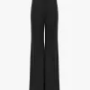 Pantalon tailleur évasé en laine grain de poudre Pantalon tailleur évasé en laine grain de poudre